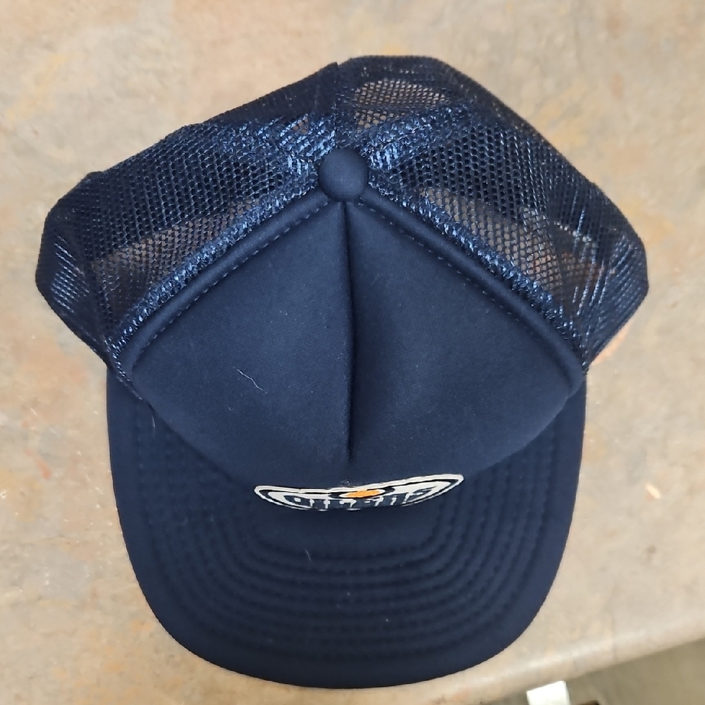 Vintage Edmonton Oilers Wilson Dead Stock Navy Blue Mesh Cap NHL Perfect - Picture 2 of 7